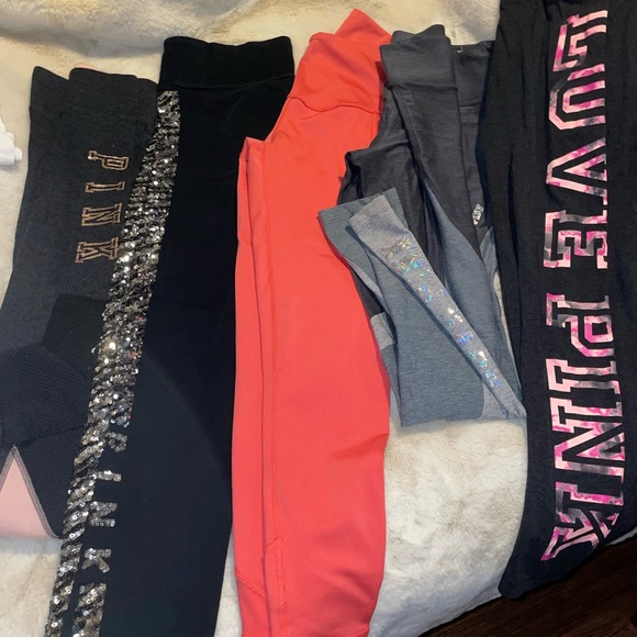 PINK Victoria's Secret Black & Gray Leggings - Picture 1 of 3